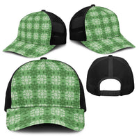 Green Hawaiian Quilt Baseball Net Cap Hawaii Pineapple Monstera Palaka Motifs LT14 - Polynesian Pride