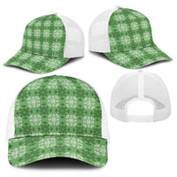 Green Hawaiian Quilt Baseball Net Cap Hawaii Pineapple Monstera Palaka Motifs LT14 - Polynesian Pride