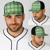 Green Hawaiian Quilt Baseball Net Cap Hawaii Pineapple Monstera Palaka Motifs LT14 - Polynesian Pride