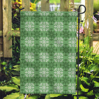 Green Hawaiian Quilt Garden Flag Hawaii Pineapple Monstera Palaka Motifs - Polynesian Pride