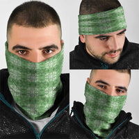 Green Hawaiian Quilt Neck Gaiter Hawaii Pineapple Monstera Palaka Motifs - Polynesian Pride