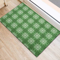 Green Hawaiian Quilt Rubber Doormat Hawaii Pineapple Monstera Palaka Motifs - Polynesian Pride