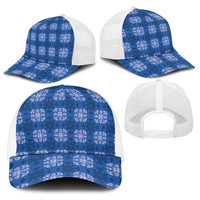 Royal Blue Hawaiian Quilt Baseball Net Cap Hawaii Pineapple Monstera Palaka Motifs LT14 - Polynesian Pride