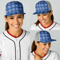 Royal Blue Hawaiian Quilt Baseball Net Cap Hawaii Pineapple Monstera Palaka Motifs LT14 - Polynesian Pride
