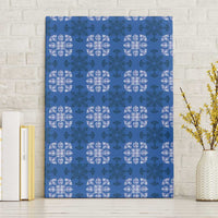 Royal Blue Hawaiian Quilt Canvas Wall Art Hawaii Pineapple Monstera Palaka Motifs - Polynesian Pride