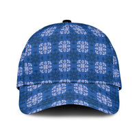Royal Blue Hawaiian Quilt Classic Cap Hawaii Pineapple Monstera Palaka Motifs - Polynesian Pride