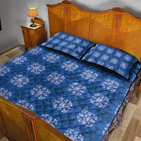 Royal Blue Hawaiian Quilt Quilt Bed Set Hawaii Pineapple Monstera Palaka Motifs - Polynesian Pride