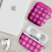 Pink Hawaiian Quilt AirPods Case Hawaii Pineapple Monstera Palaka Motifs - Polynesian Pride