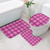 Pink Hawaiian Quilt Bathroom Set Hawaii Pineapple Monstera Palaka Motifs LT14 - Polynesian Pride
