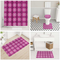 Pink Hawaiian Quilt Bathroom Set Hawaii Pineapple Monstera Palaka Motifs LT14 - Polynesian Pride