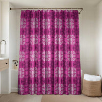 Pink Hawaiian Quilt Bathroom Set Hawaii Pineapple Monstera Palaka Motifs LT14 Shower Curtain Only Pink - Polynesian Pride