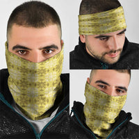 Yellow Hawaiian Quilt Neck Gaiter Hawaii Pineapple Monstera Palaka Motifs - Polynesian Pride