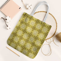 Yellow Hawaiian Quilt Tote Bag Hawaii Pineapple Monstera Palaka Motifs - Polynesian Pride