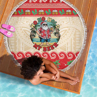 Mele Kalikimaka Hawaii Beach Blanket Funny Beer-Loving Santa Hawaiian Tropical LT14 - Polynesian Pride