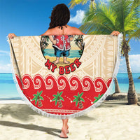 Mele Kalikimaka Hawaii Beach Blanket Funny Beer-Loving Santa Hawaiian Tropical LT14 - Polynesian Pride