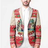 Mele Kalikimaka Hawaii Blazer Funny Beer-Loving Santa Hawaiian Tropical LT14 - Polynesian Pride