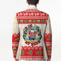 Mele Kalikimaka Hawaii Blazer Funny Beer-Loving Santa Hawaiian Tropical LT14 - Polynesian Pride