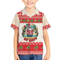 Mele Kalikimaka Hawaii Family Matching Summer Maxi Dress and Hawaiian Shirt Funny Beer-Loving Santa Hawaiian Tropical LT14 Son's Shirt Red - Polynesian Pride