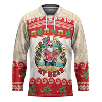 Mele Kalikimaka Hawaii Hockey Jersey Funny Beer-Loving Santa Hawaiian Tropical - Polynesian Pride
