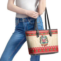 Mele Kalikimaka Hawaii Leather Tote Bag Funny Beer-Loving Santa Hawaiian Tropical LT14 - Polynesian Pride