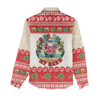 Mele Kalikimaka Hawaii Women Casual Shirt Funny Beer-Loving Santa Hawaiian Tropical - Polynesian Pride