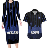 New Zealand Auckland Football Custom Couples Matching Long Sleeve Bodycon Dress and Hawaiian Shirt Go City of Sails Est 2025