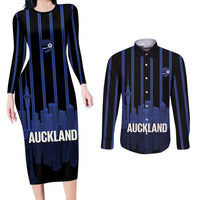 New Zealand Auckland Football Custom Couples Matching Long Sleeve Bodycon Dress and Long Sleeve Button Shirt Go City of Sails Est 2025