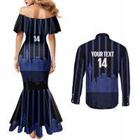 New Zealand Auckland Football Custom Couples Matching Mermaid Dress and Long Sleeve Button Shirt Go City of Sails Est 2025 LT14 - Polynesian Pride
