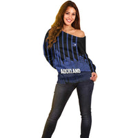 New Zealand Auckland Football Custom Off Shoulder Sweater Go City of Sails Est 2025
