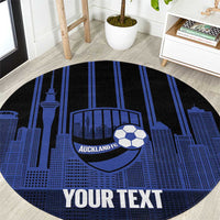 New Zealand Auckland Football Custom Round Carpet Go City of Sails Est 2025 LT14 Black - Polynesian Pride