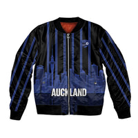 New Zealand Auckland Football Custom Sleeve Zip Bomber Jacket Go City of Sails Est 2025