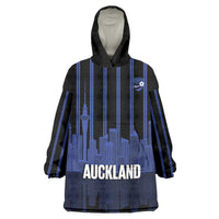 New Zealand Auckland Football Custom Wearable Blanket Hoodie Go City of Sails Est 2025 LT14 One Size Black - Polynesian Pride