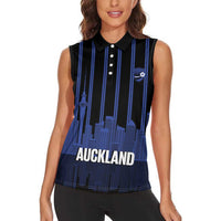 New Zealand Auckland Football Custom Women Sleeveless Polo Shirt Go City of Sails Est 2025