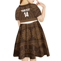 Bula Fiji Football Custom Kid Short Sleeve Dress One Vanua One Team Tapa Pattern LT14 - Polynesian Pride