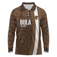 Bula Fiji Football Custom Long Sleeve Polo Shirt One Vanua One Team Tapa Pattern