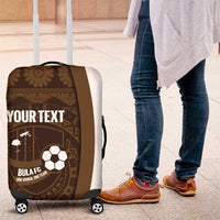 Bula Fiji Football Custom Luggage Cover One Vanua One Team Tapa Pattern LT14 Brown - Polynesian Pride