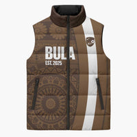 Bula Fiji Football Custom Sleeveless Puffer Jacket One Vanua One Team Tapa Pattern