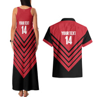 Hekari Papua New Guinea Football Custom Couples Matching Tank Maxi Dress and Hawaiian Shirt Go PNG Red Army