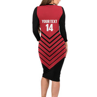 Hekari Papua New Guinea Football Custom Family Matching Long Sleeve Bodycon Dress and Hawaiian Shirt Go PNG Red Army