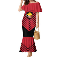 Hekari Papua New Guinea Football Custom Family Matching Mermaid Dress and Hawaiian Shirt Go PNG Red Army