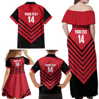 Hekari Papua New Guinea Football Custom Family Matching Off Shoulder Maxi Dress and Hawaiian Shirt Go PNG Red Army