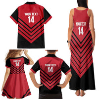 Hekari Papua New Guinea Football Custom Family Matching Tank Maxi Dress and Hawaiian Shirt Go PNG Red Army LT14 - Polynesian Pride