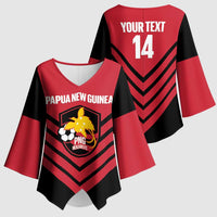 Hekari Papua New Guinea Football Custom Kimono Sleeve Blouse Go PNG Red Army