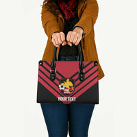 Hekari Papua New Guinea Football Custom Leather Bag Go PNG Red Army