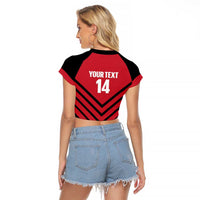 Hekari Papua New Guinea Football Custom Raglan Cropped T Shirt Go PNG Red Army