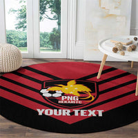 Hekari Papua New Guinea Football Custom Round Carpet Go PNG Red Army