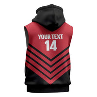 Hekari Papua New Guinea Football Custom Sleeveless Hoodie Go PNG Red Army