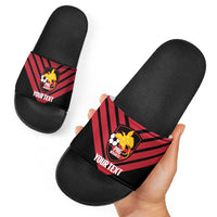 Hekari Papua New Guinea Football Custom Slide Sandals Go PNG Red Army