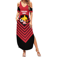Hekari Papua New Guinea Football Custom Summer Maxi Dress Go PNG Red Army