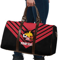 Hekari Papua New Guinea Football Custom Travel Bag Go PNG Red Army